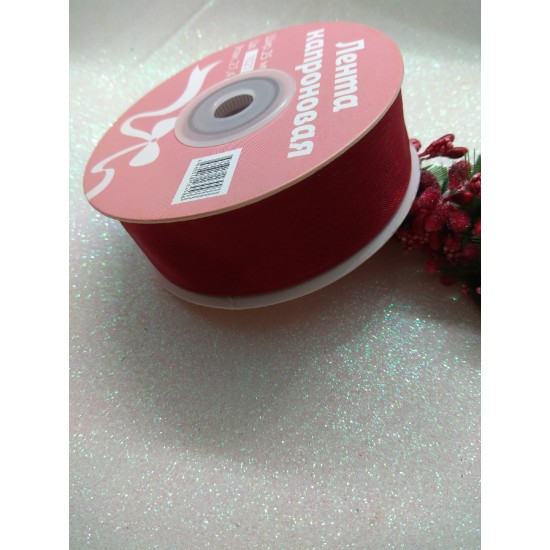 Лента органза 2,5 см (цв. бордовый)